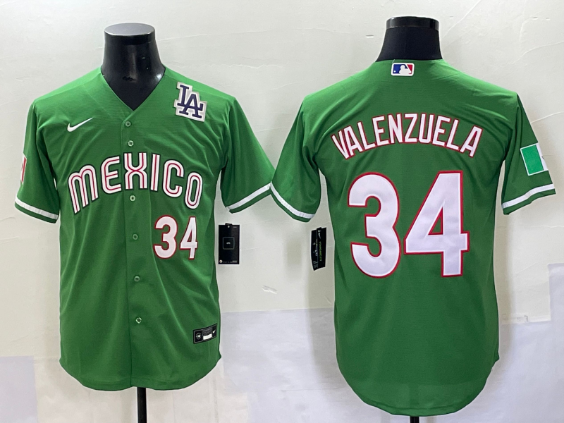 Men 2025 Los Angeles Dodgers 34 Valenzuela green Nike MLB Jersey style 6